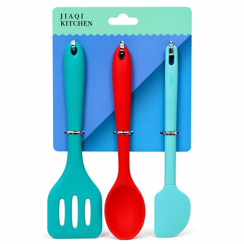 3-in-1 Silicone Kitchen Utensils Set 21cm (Spatula / Spoon / Turner)