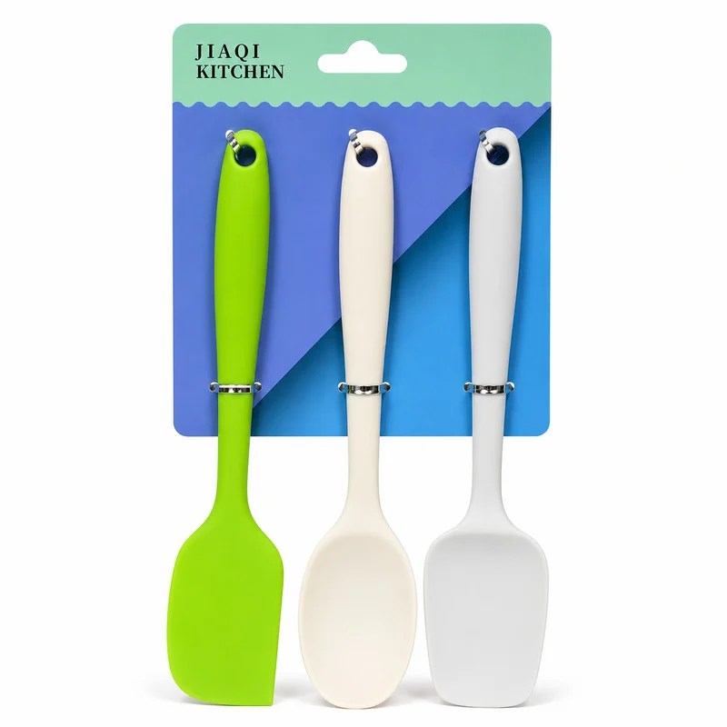 3-in-1 Silicone Kitchen Utensils Set 21cm (Spatula / Spoon / Mixing Spoon)