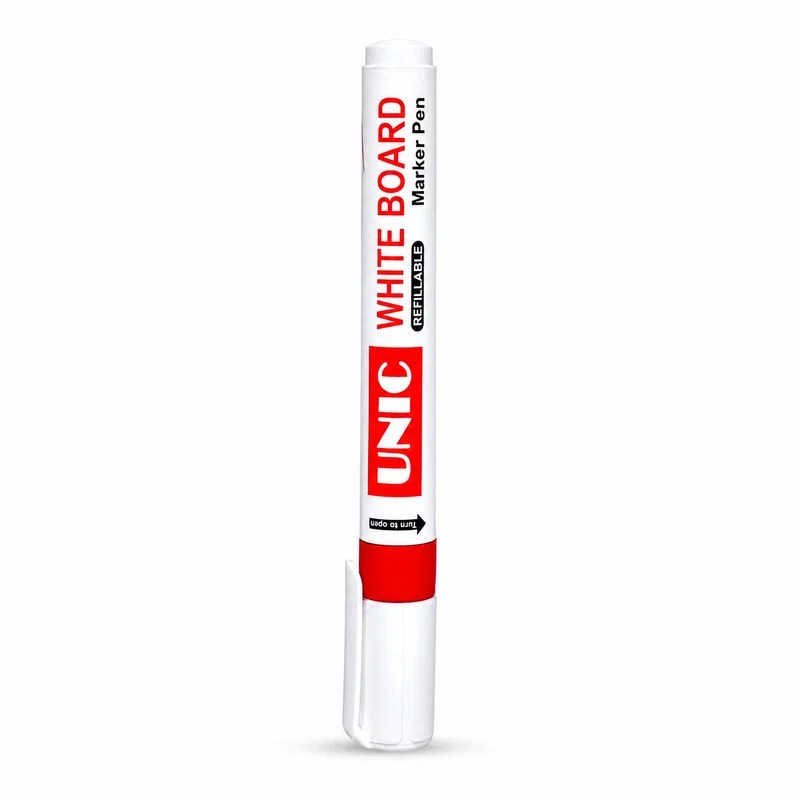 Unic Whiteboard Refillable Marker Pen – Red Colour
