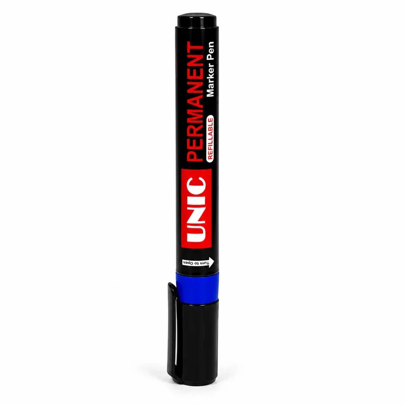 Unic Permanent Refillable Marker Pen – Blue Colour