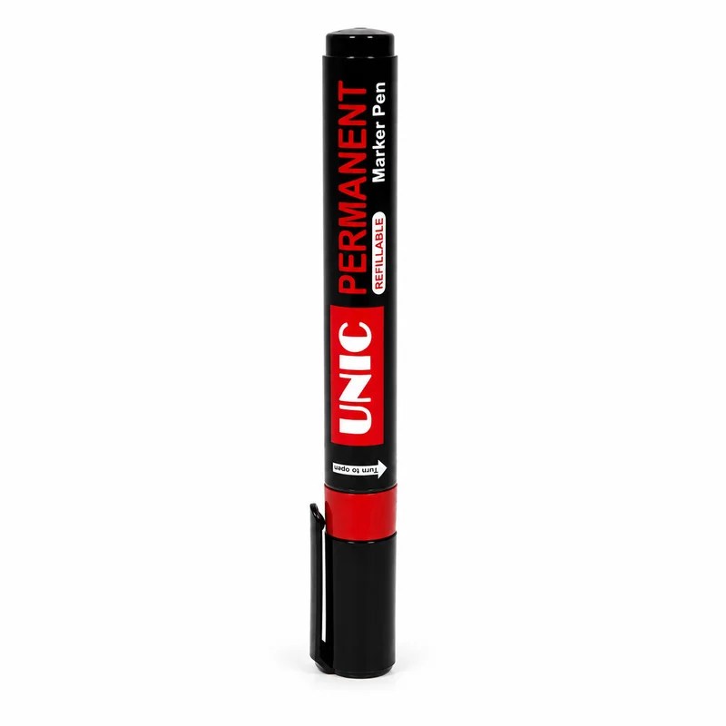Unic Permanent Refillable Marker Pen – Red Colour