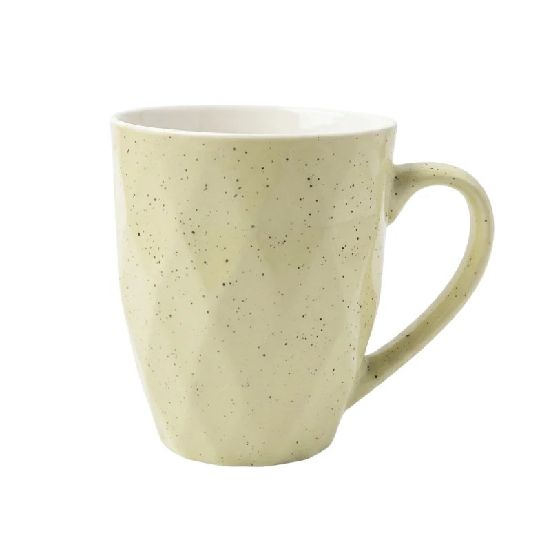 Geometric Design Porcelain Coffee Mug with Box – Cream Colour – 0071-13GB