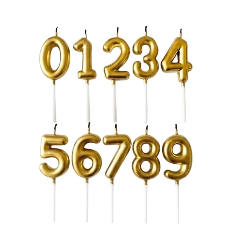 Metallic Balloon Number Candle – Gold