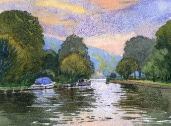 thames rob adams henley river painting paintings water watercolour scene painter plein air upon