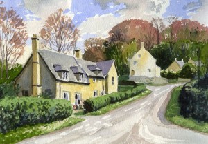 scene painting scenes watercolor easy villages paint rob village watercolour paintings water cotswold watercolors adams street nature yahoo typical cumbria