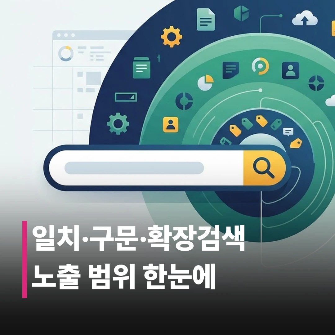 일치검색 vs 구문검색 vs 확장검색 차이