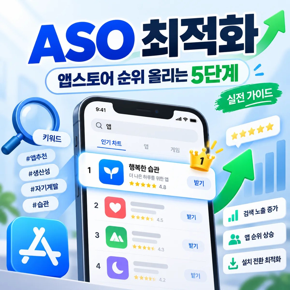 ASO 최적화 방법, 앱스토어 순위 올리는 5단계