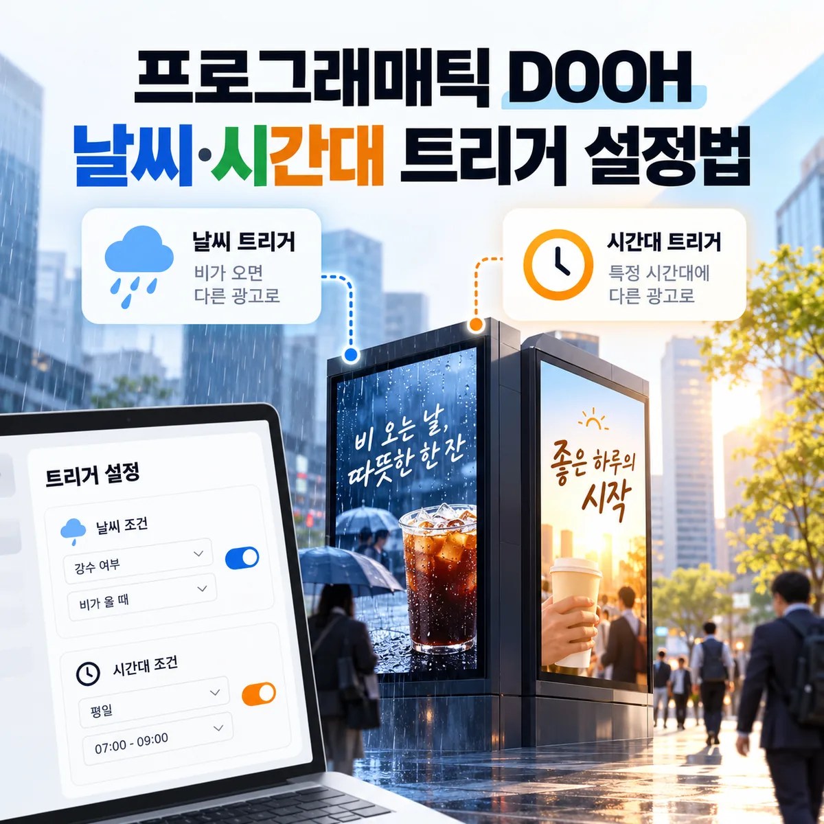 프로그래매틱 DOOH 날씨·시간대 트리거 설정법