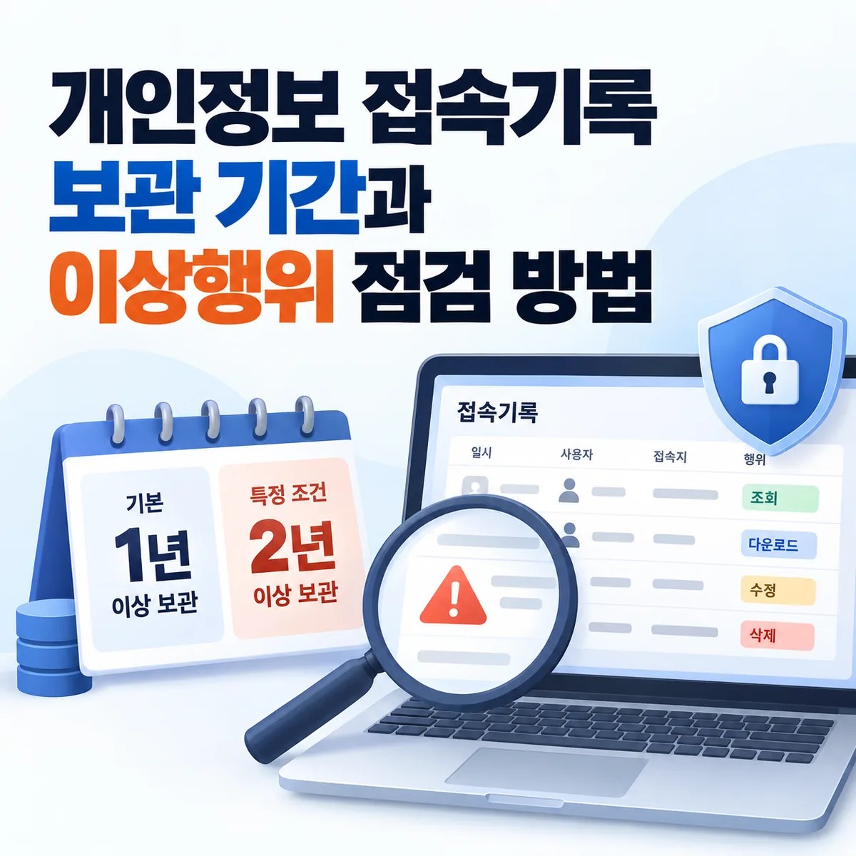 개인정보 접속기록 보관 기간과 이상행위 점검 방법
