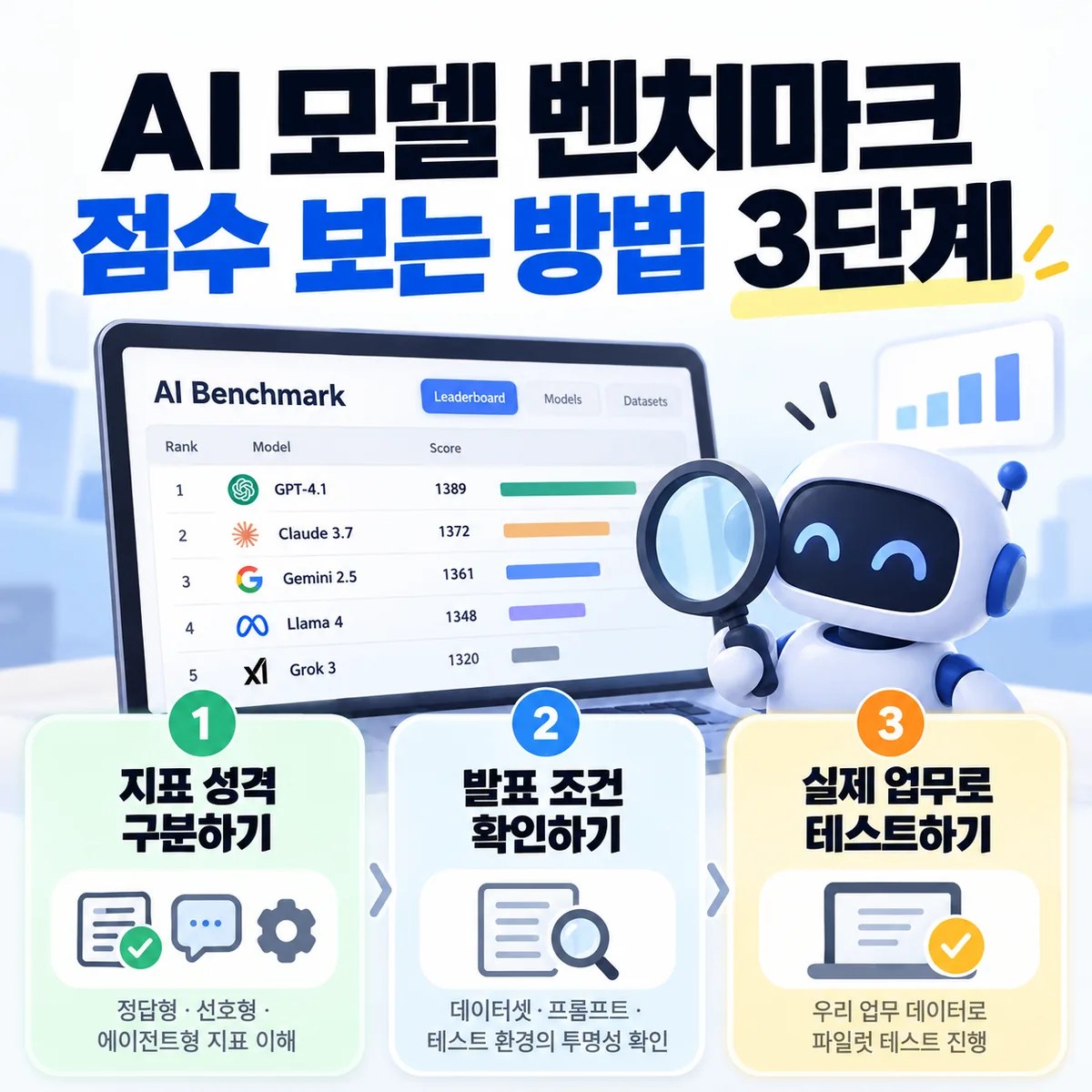 AI 모델 벤치마크 점수 보는 방법 3단계