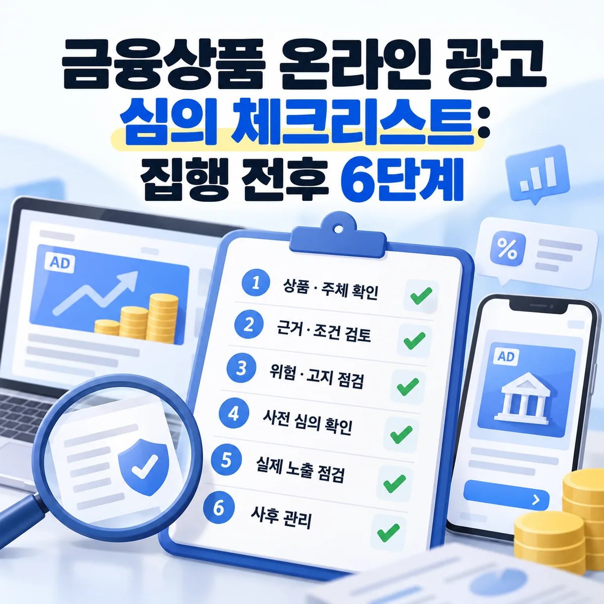 금융상품 온라인 광고 심의 체크리스트: 집행 전후 6단계