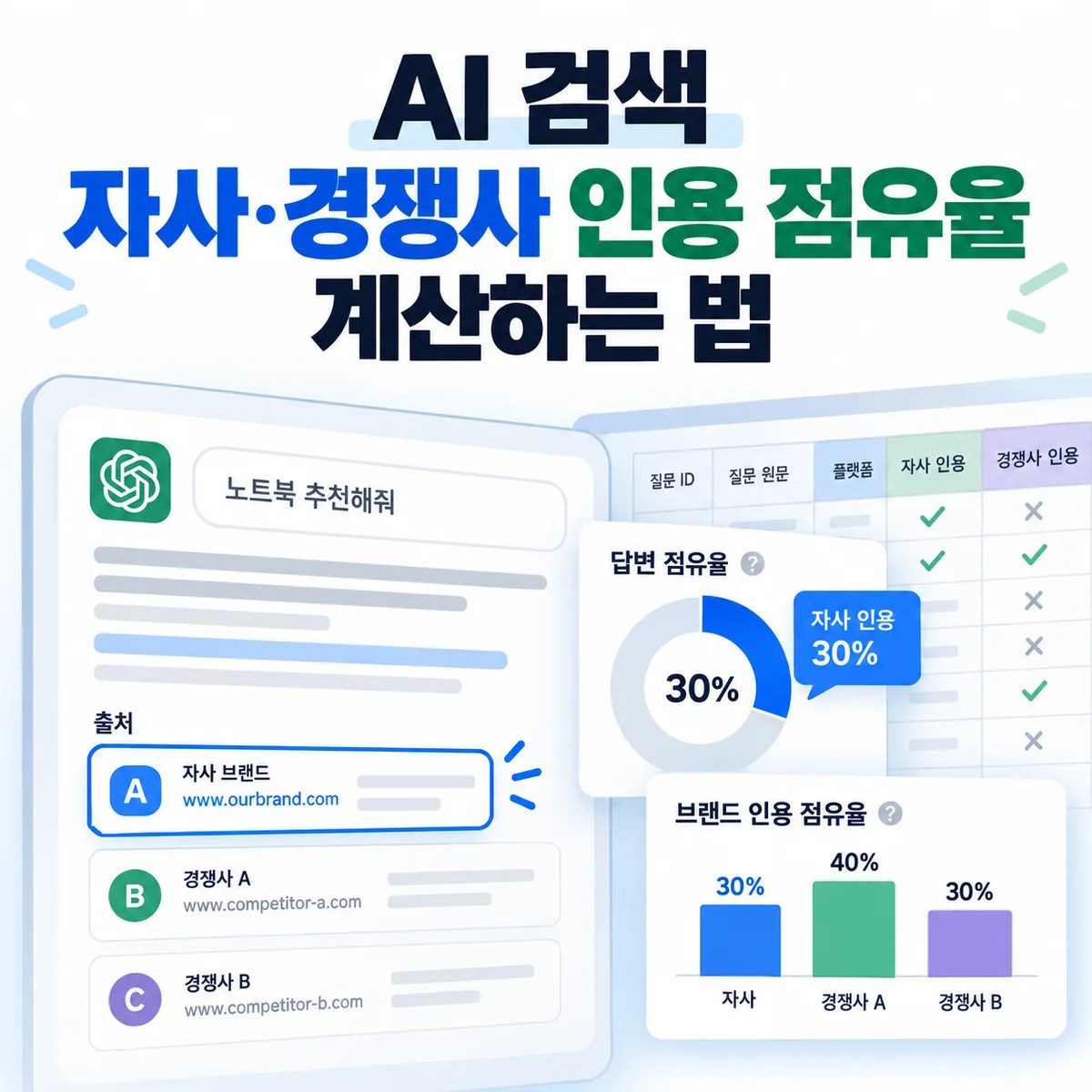 AI 검색 자사·경쟁사 인용 점유율 계산하는 법