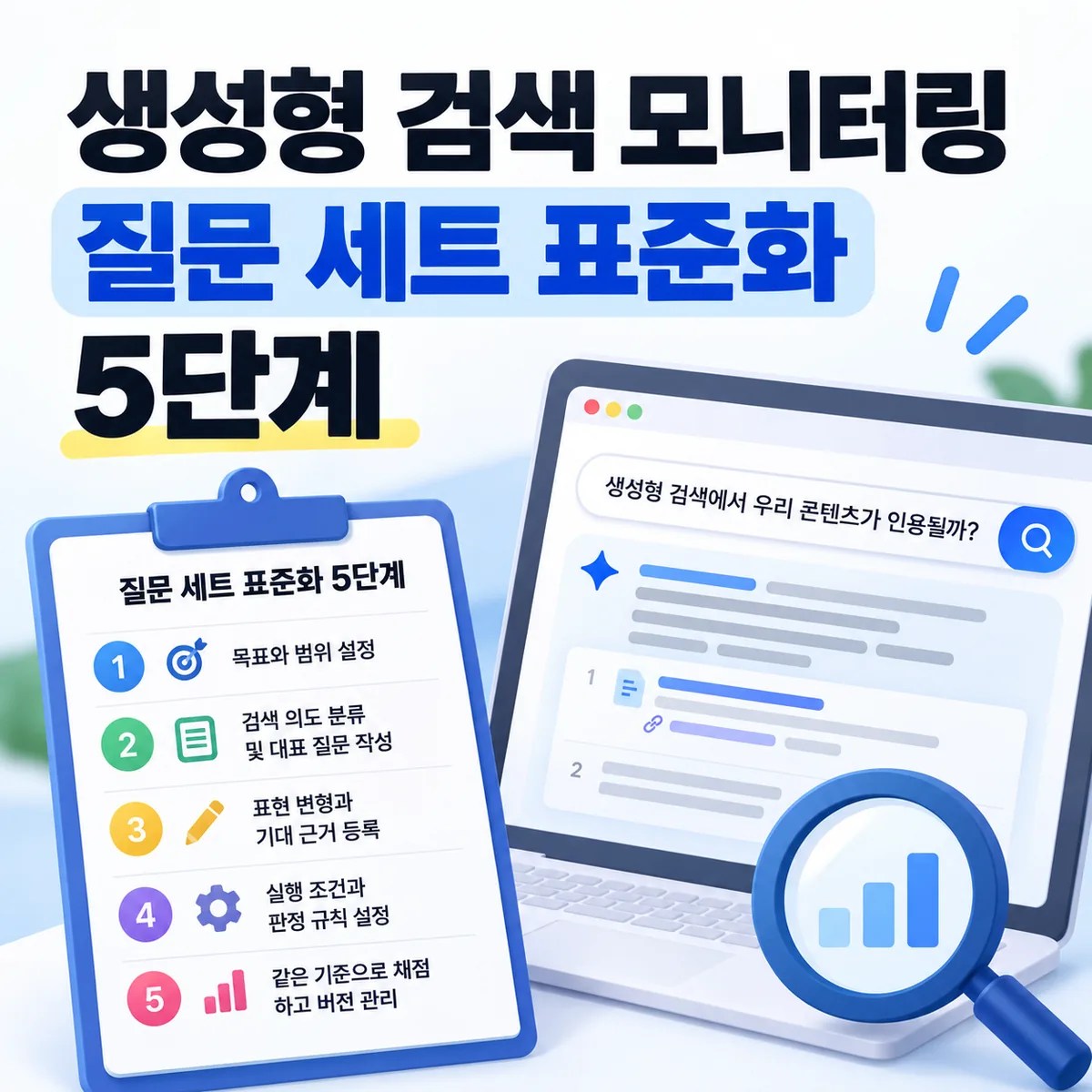 생성형 검색 모니터링 질문 세트 표준화 5단계