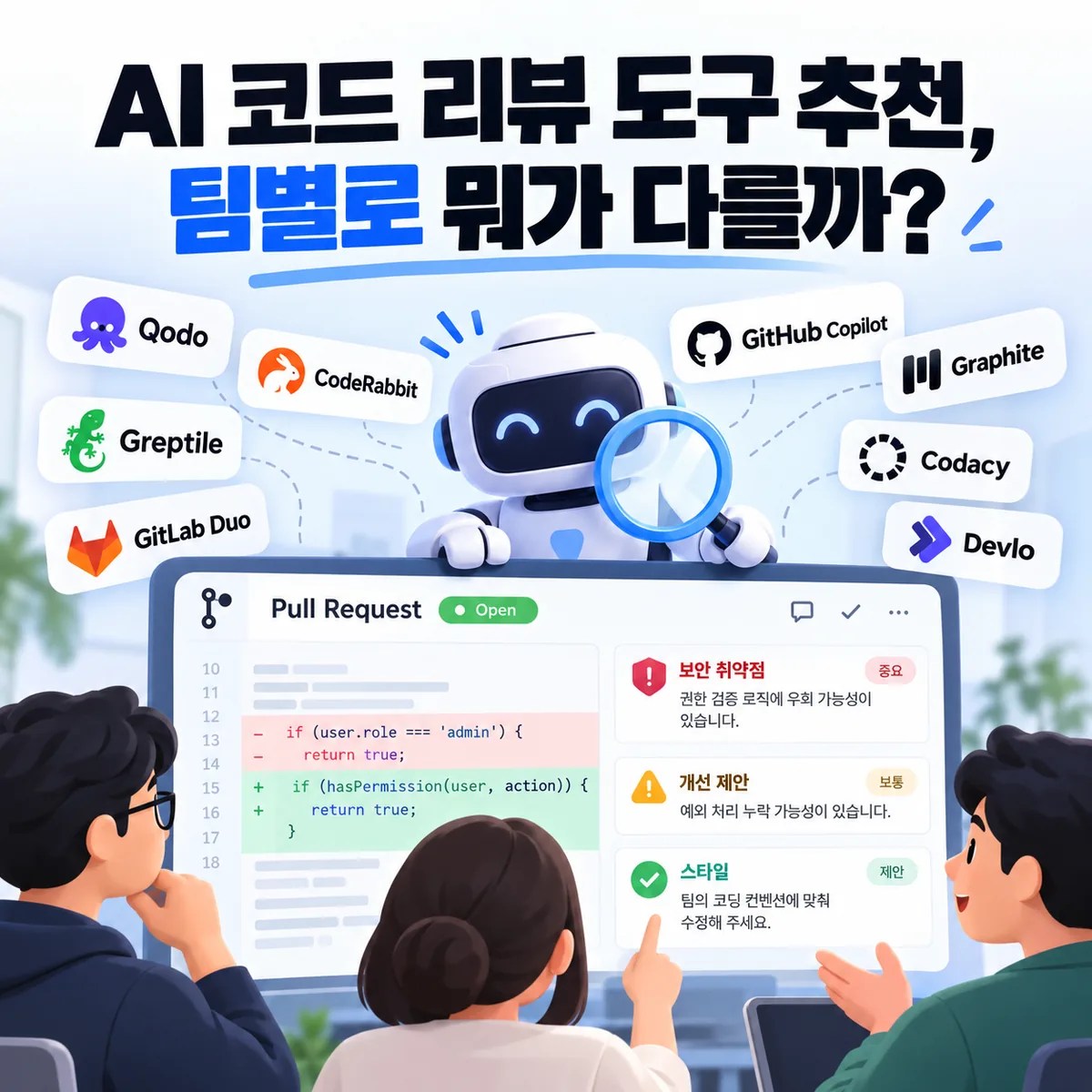 AI 코드 리뷰 도구 추천, 팀별로 뭐가 다를까?
