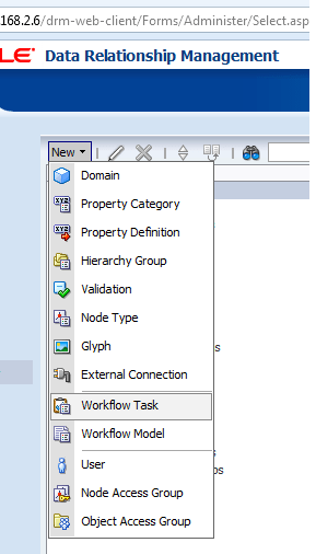 Integrated workflow in Oracle Data Relationship Management