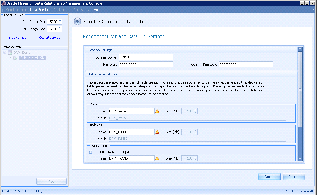 Creating an application in Oracle Data Relationship Manager (DRM)