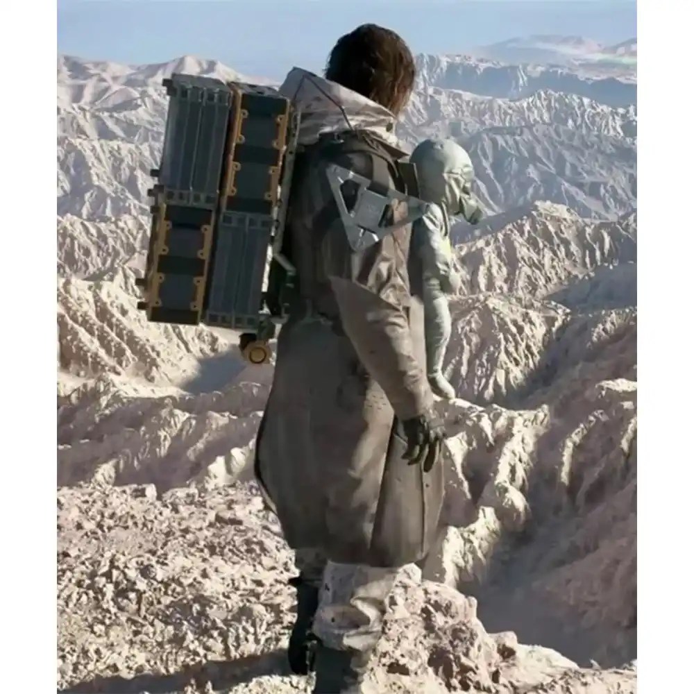 Norman Reedus Death Stranding 2 Sam Porter Bridges Brown Leather Coat