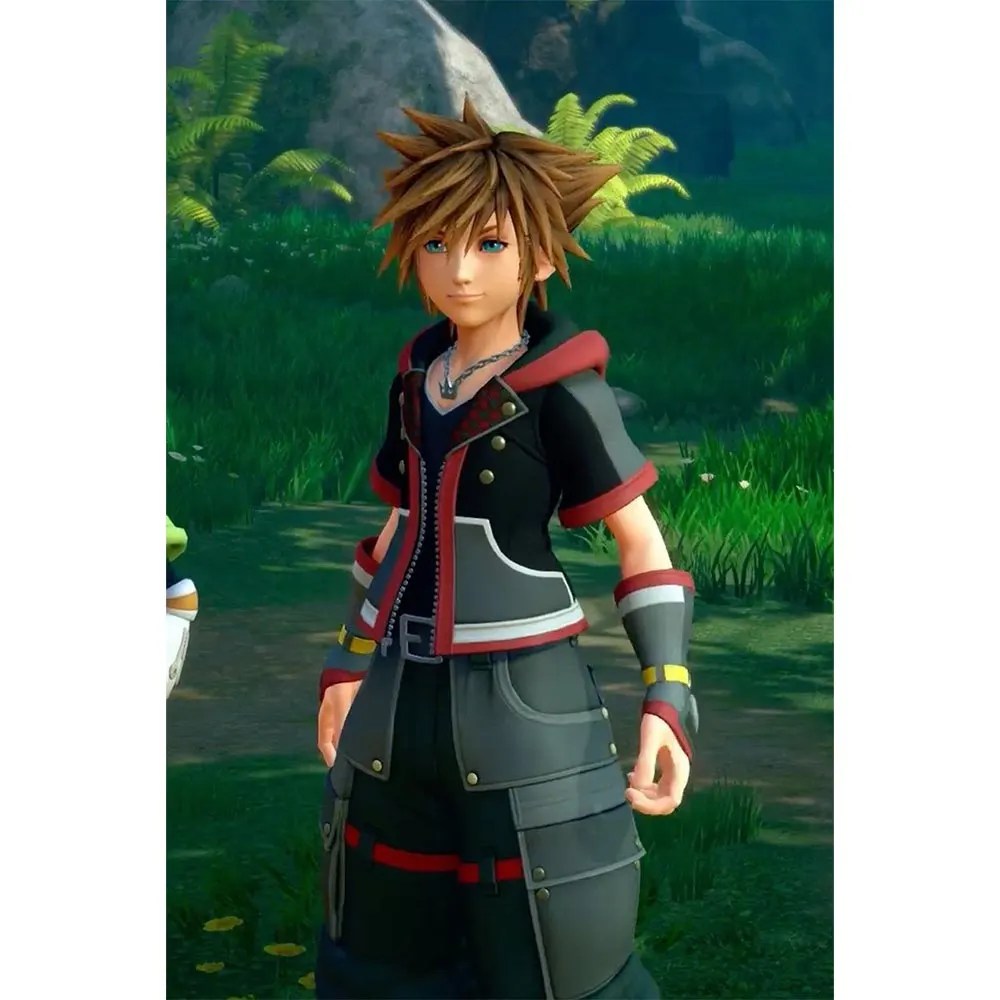 Protagonist Kingdom Hearts III Sora Black Leather Jacket