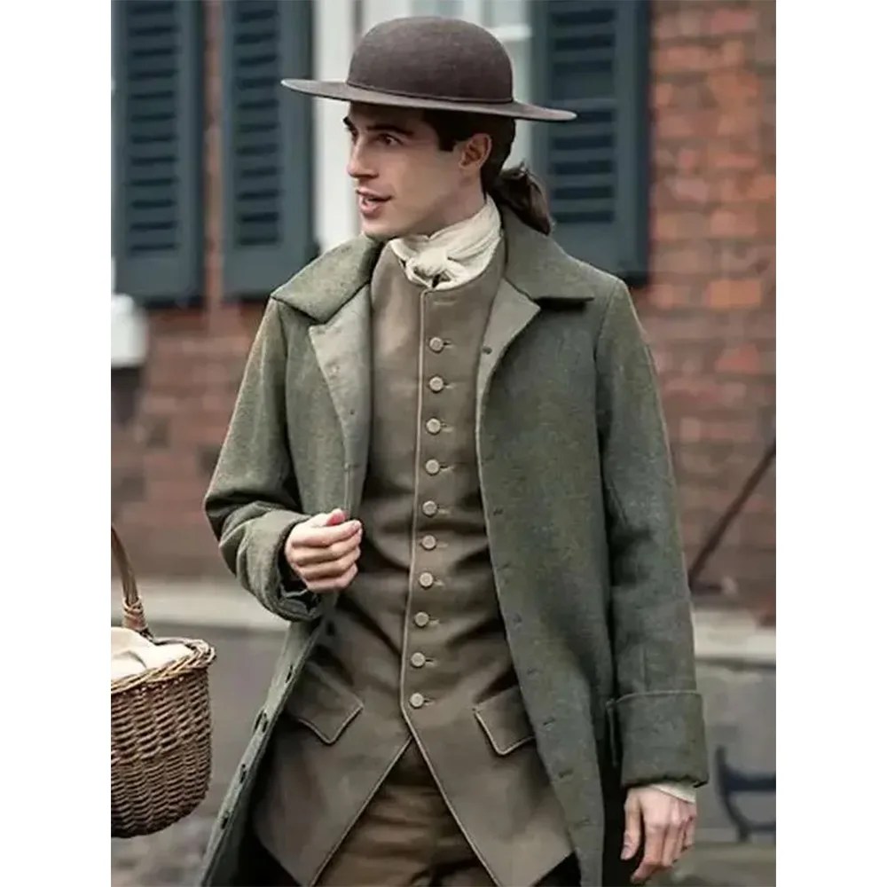 Joey Phillips TV Series Outlander S07 Green Wool Coat