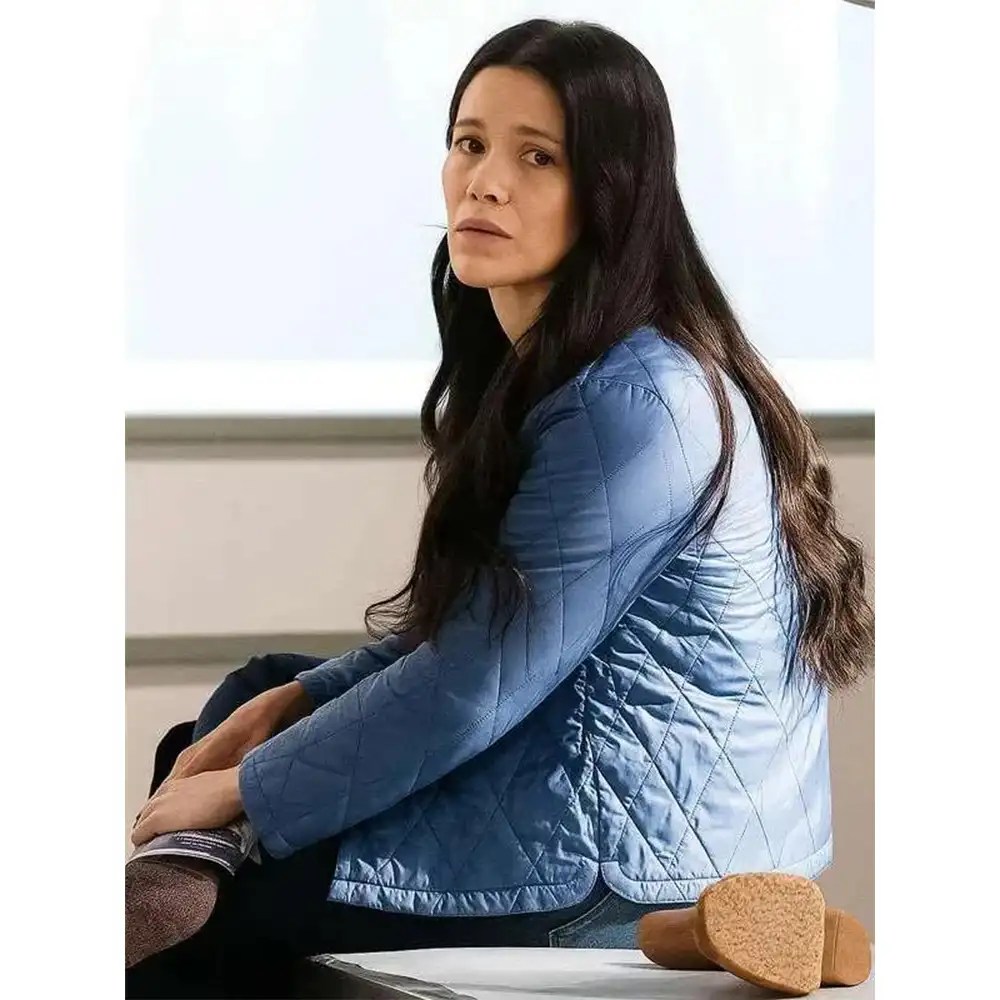 Meredith Garretson TV Series Resident Alien Kate Hawthorne Blue Quilted Jacket