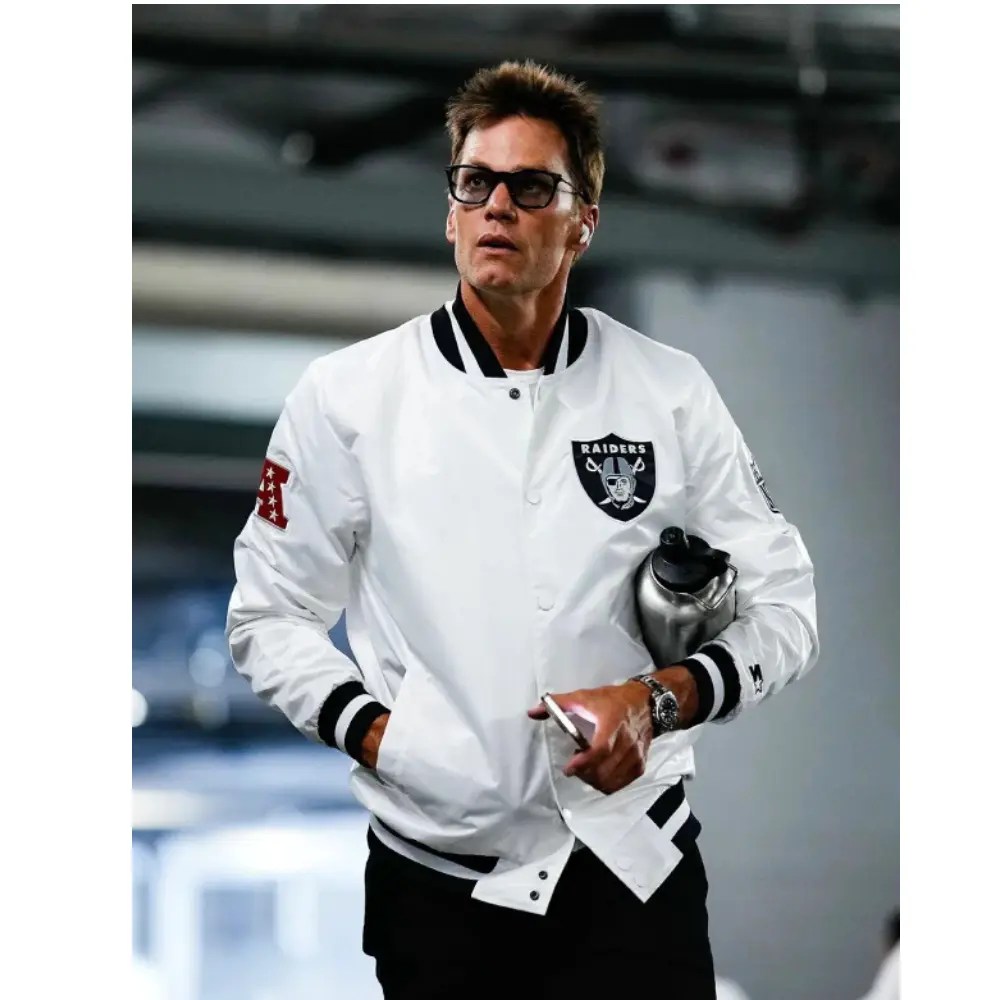 Tom Brady White Raiders Jacket