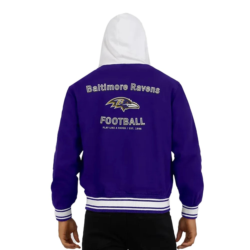 Men's Darius Rucker Collection by Fanatics Purple Baltimore Ravens Full-Snap Hoodie Jacket Back