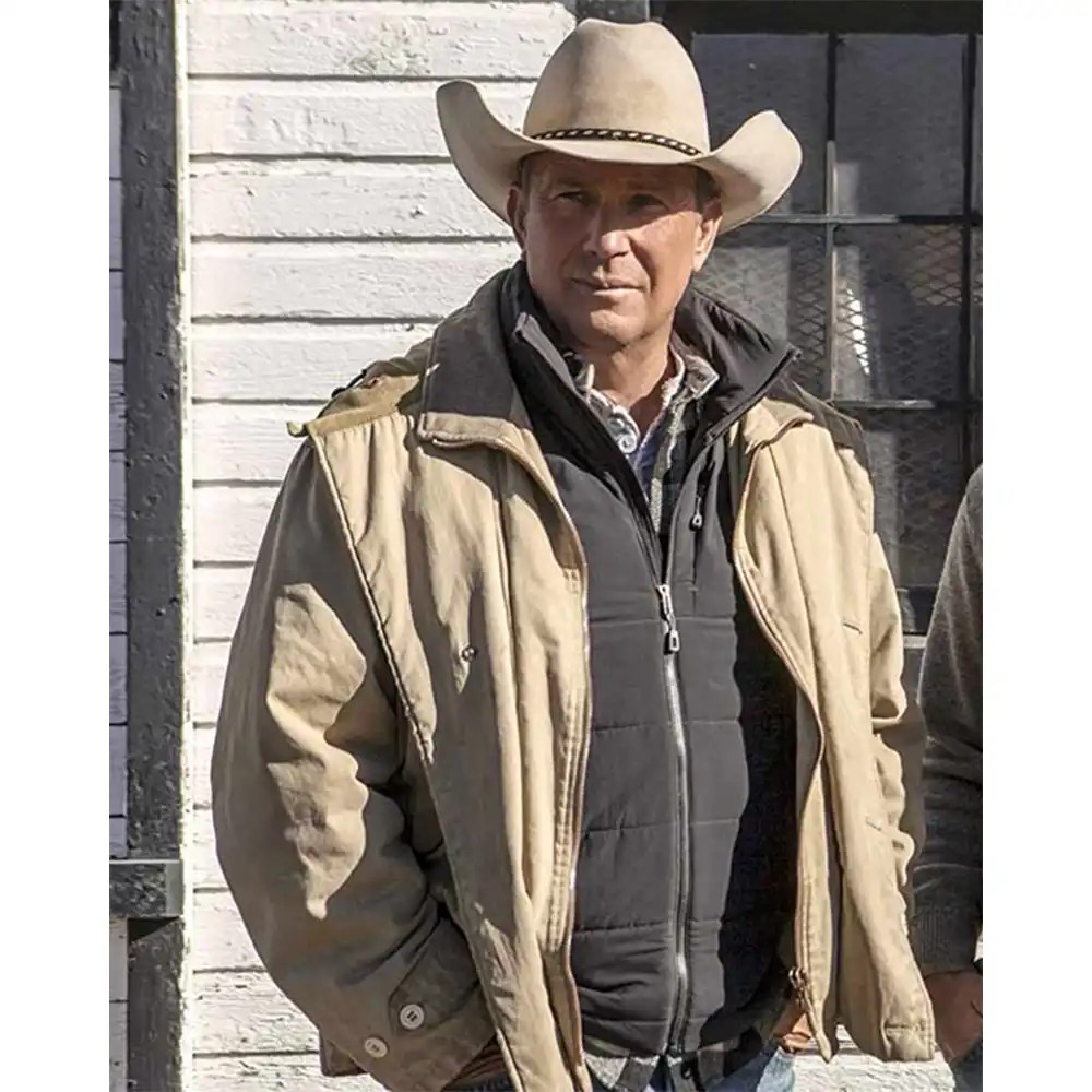 Yellowstone John Dutton Western Beige Jacket