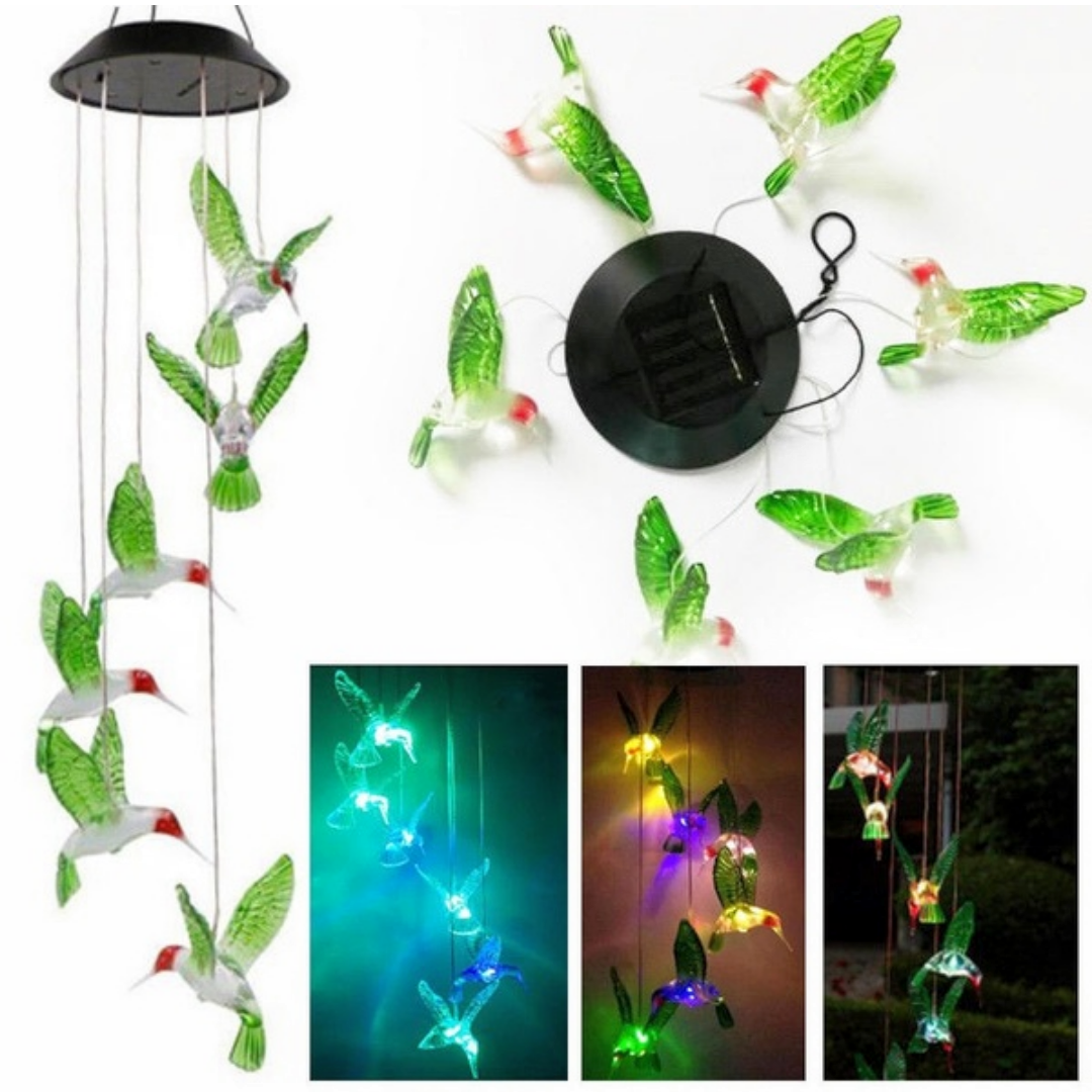 Solar LED Hummingbird Wind Chime Trenz