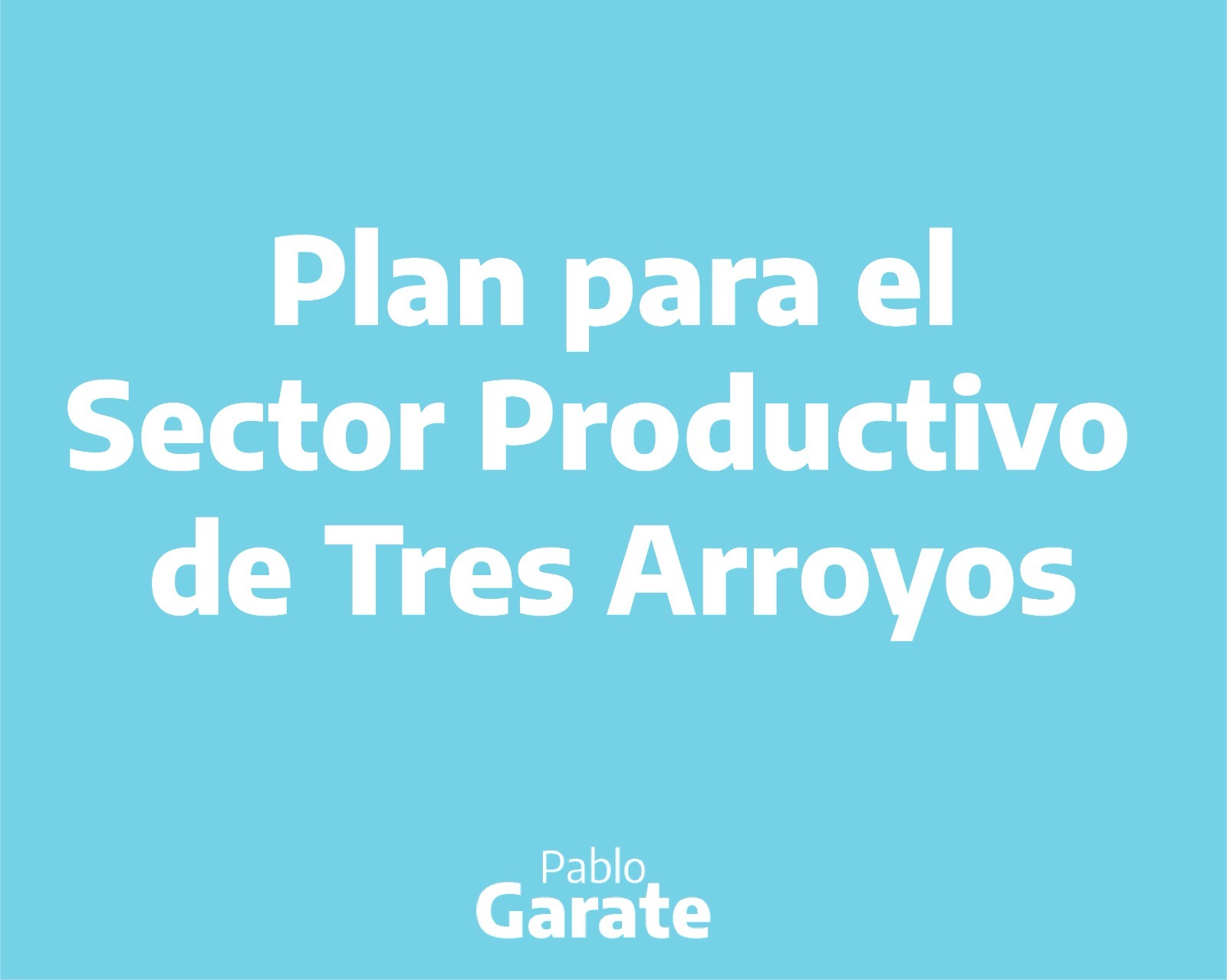 GARATE DETALLA SU PLAN PARA EL SECTOR PRODUCTIVO