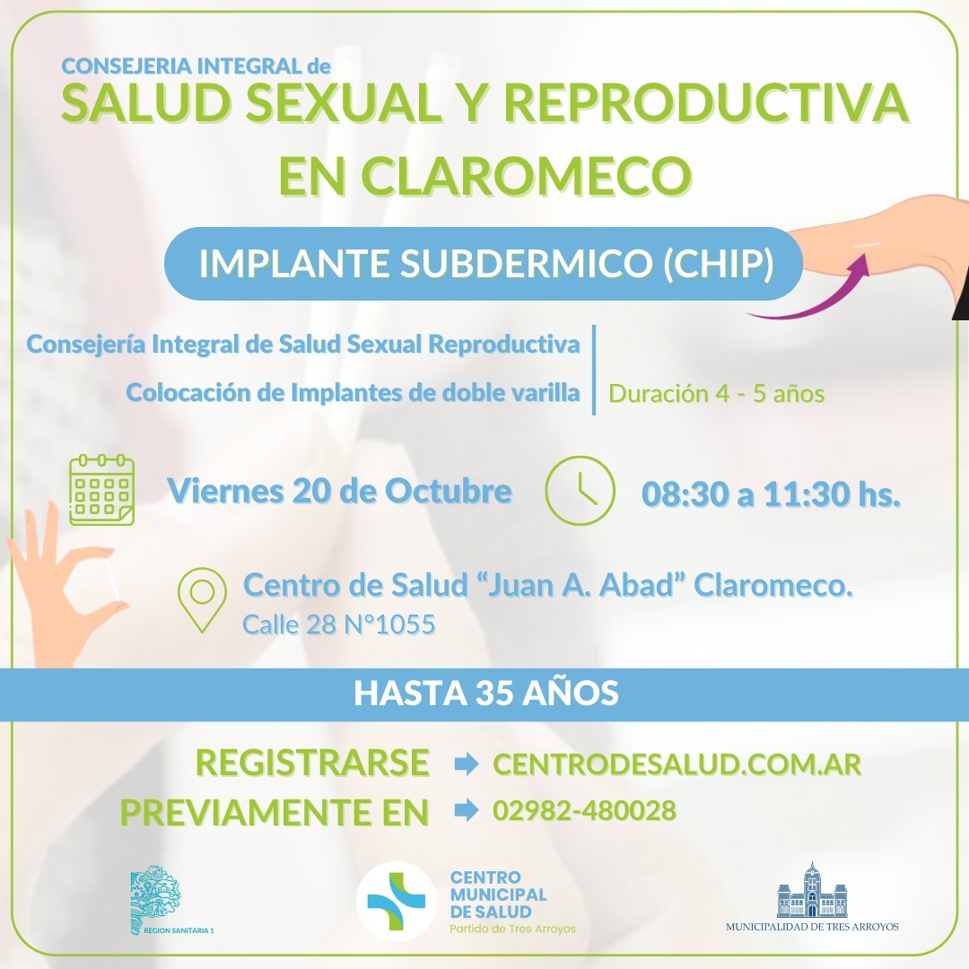SALUD SEXUAL INTEGRAL Y REPRODUCTIVA EN CLAROMECO