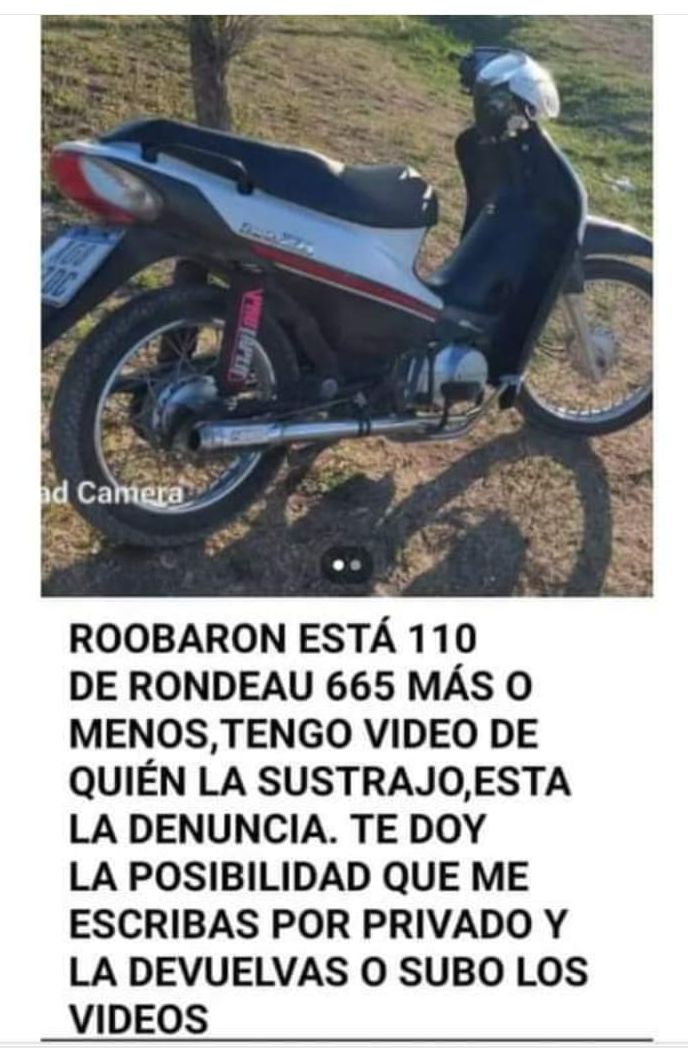 “Devolvé la moto o subo los videos”