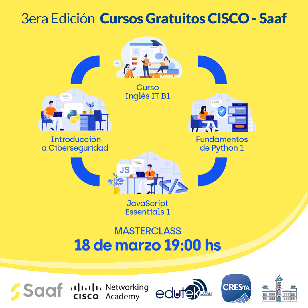 CURSOS GRATUITOS DE PROGRAMACIÓN DICTADOS POR CISCO – EDUTEKLATAM – SAAF