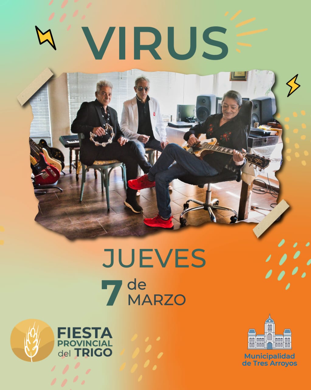 El próximo jueves: VIRUS, la dosis de rock en el escenario de la Fiesta Provincial del Trigo con entrada libre y gratuita