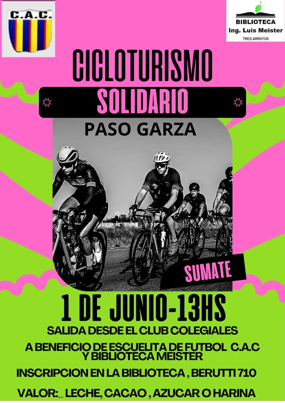 Cicloturismo a beneficio de la Meister y la Escuelita de Fútbol de Colegiales