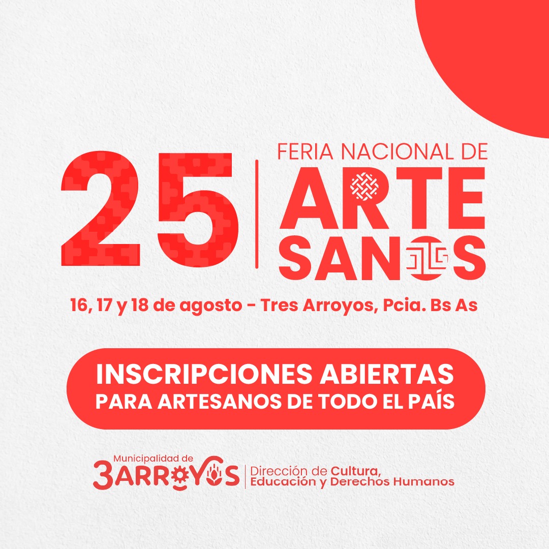 Se encuentran abiertas las inscripciones a la 25º Feria Nacional de Artesanos