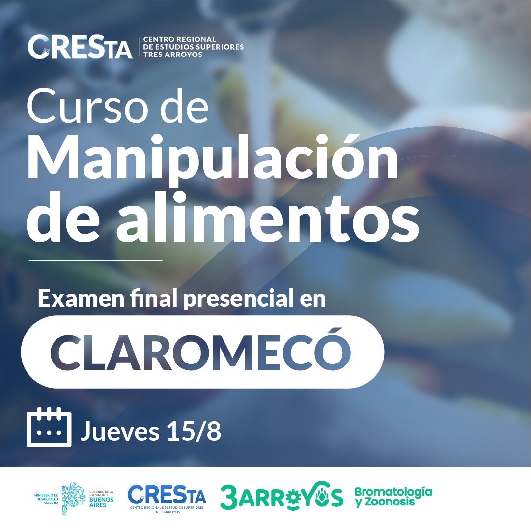 Curso de Manipulación de Alimentos: se podrá hacer el examen final en Claromecó