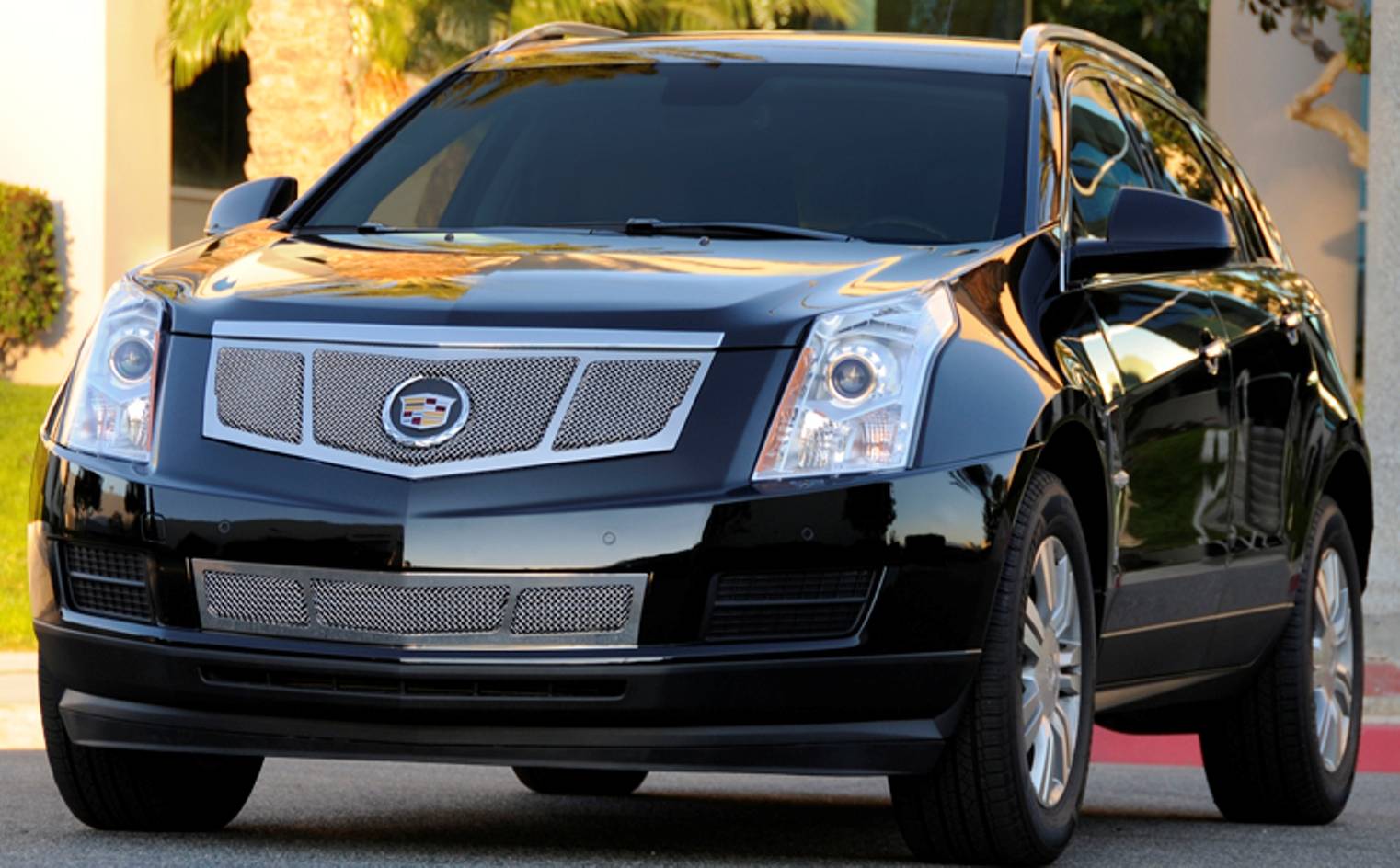 2010 2016 Cadillac Srx Upper Class Grille Black 1 Pc Replacement 3 Window Design With Oe Logo Plate Pn 51187