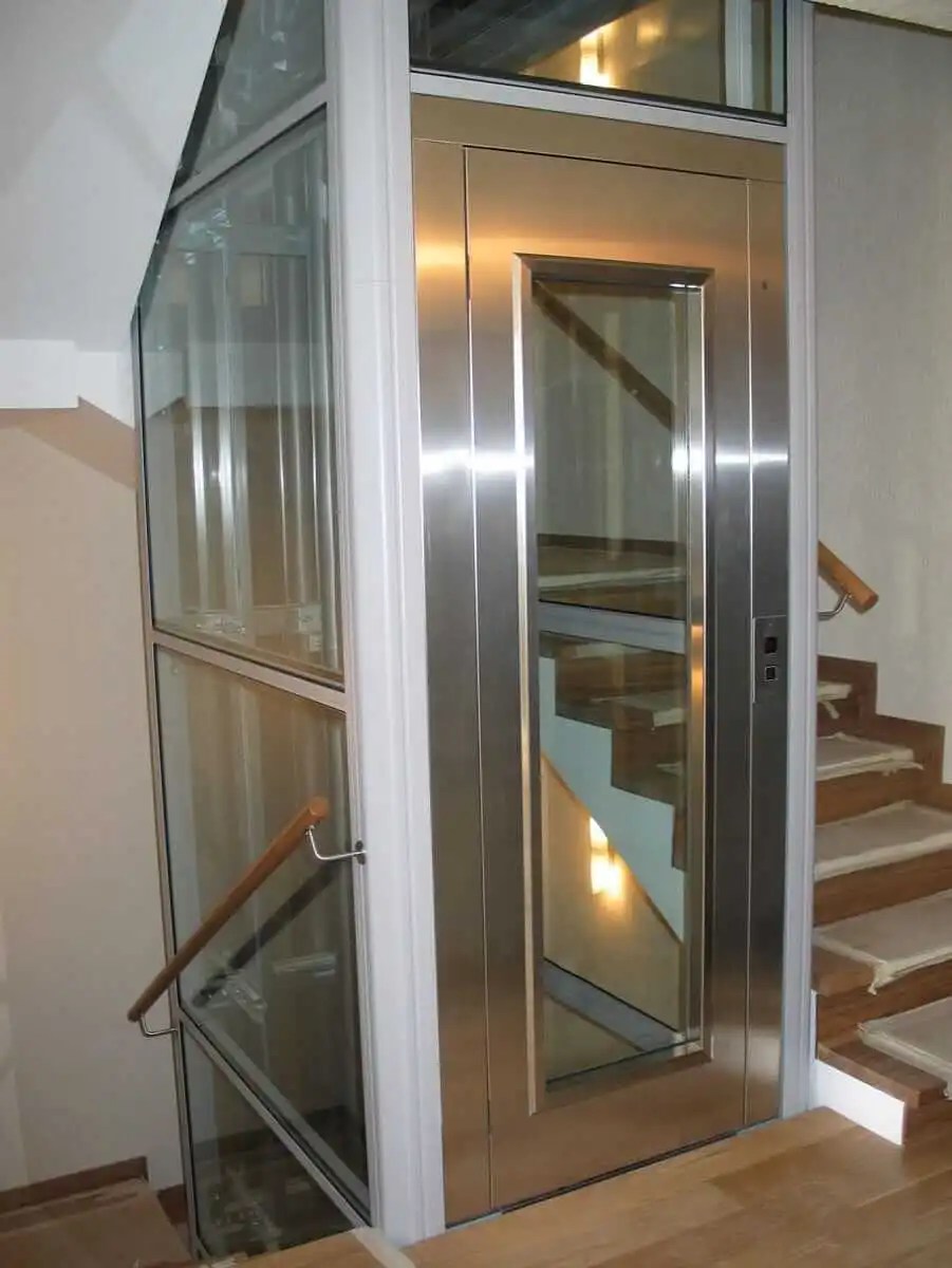 Machine Room-Less Elevator inside a stairwell