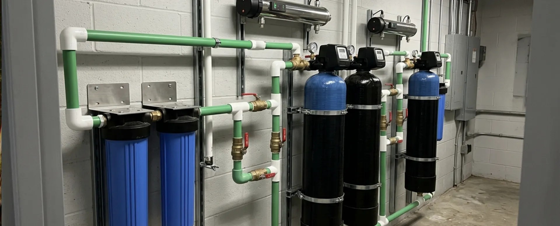 Whole-house water filtration and treatment system