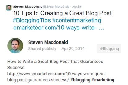 Different message for each social network