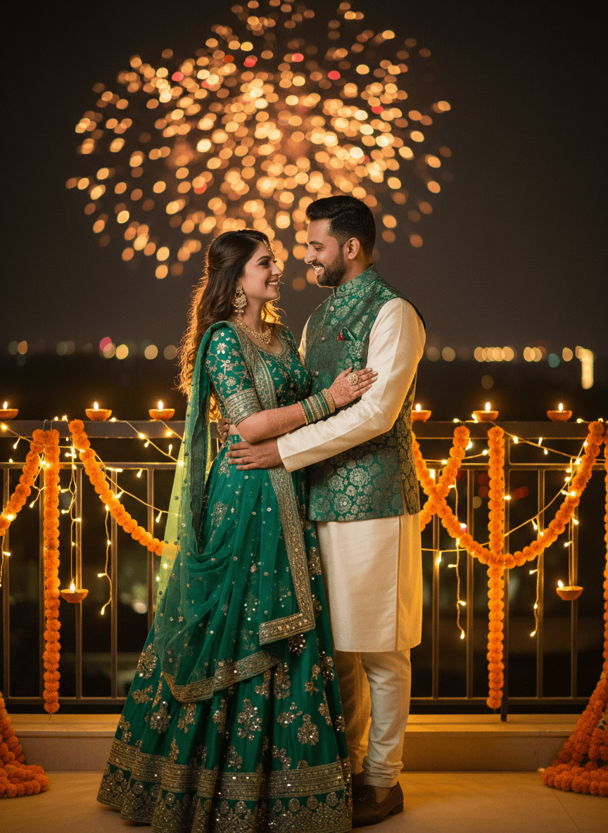 Diwali Couple AI Photo Editing Prompt 2026