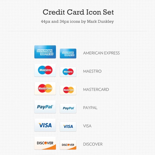 Trident Design Credit Card Icon Set