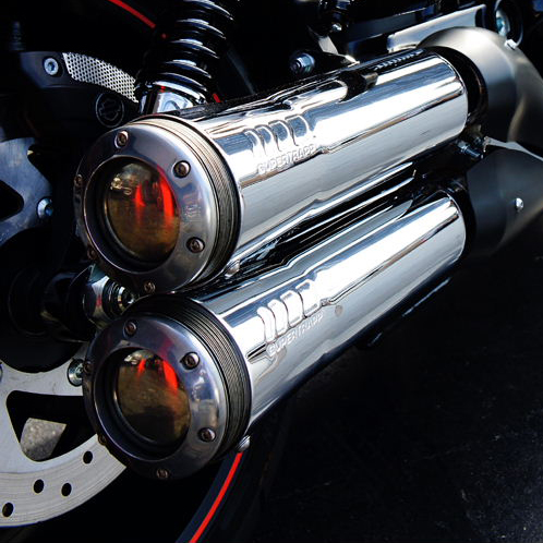 ハーレーダビットソン vrod マフラー supertrapp 楽天市場】スーパートラップ SUPERTRAPP スリップオンマフラー