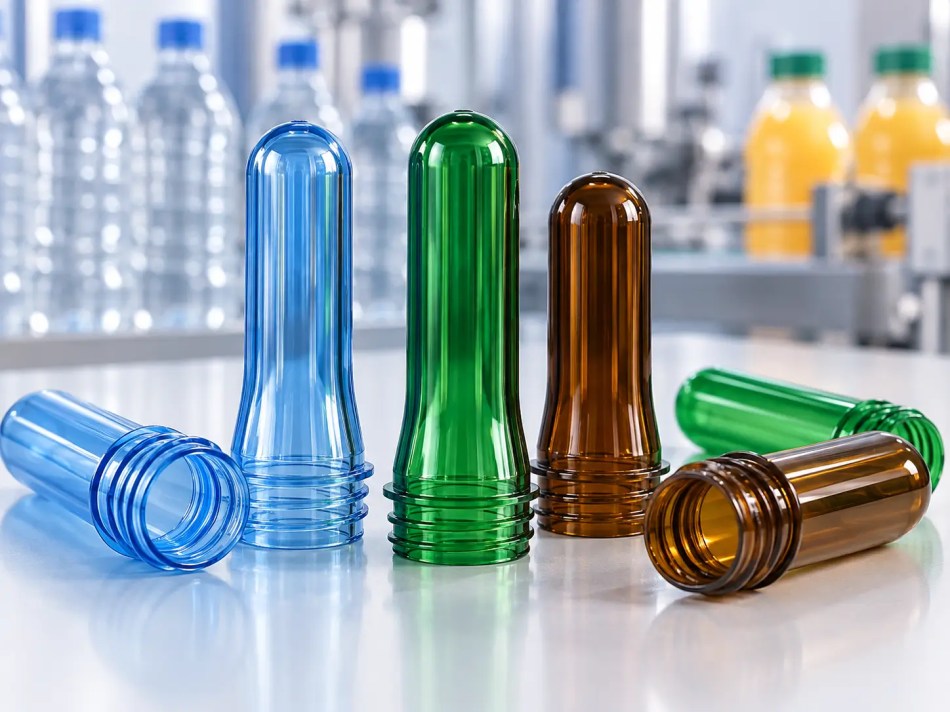 Colored PET preforms for different packaging applications