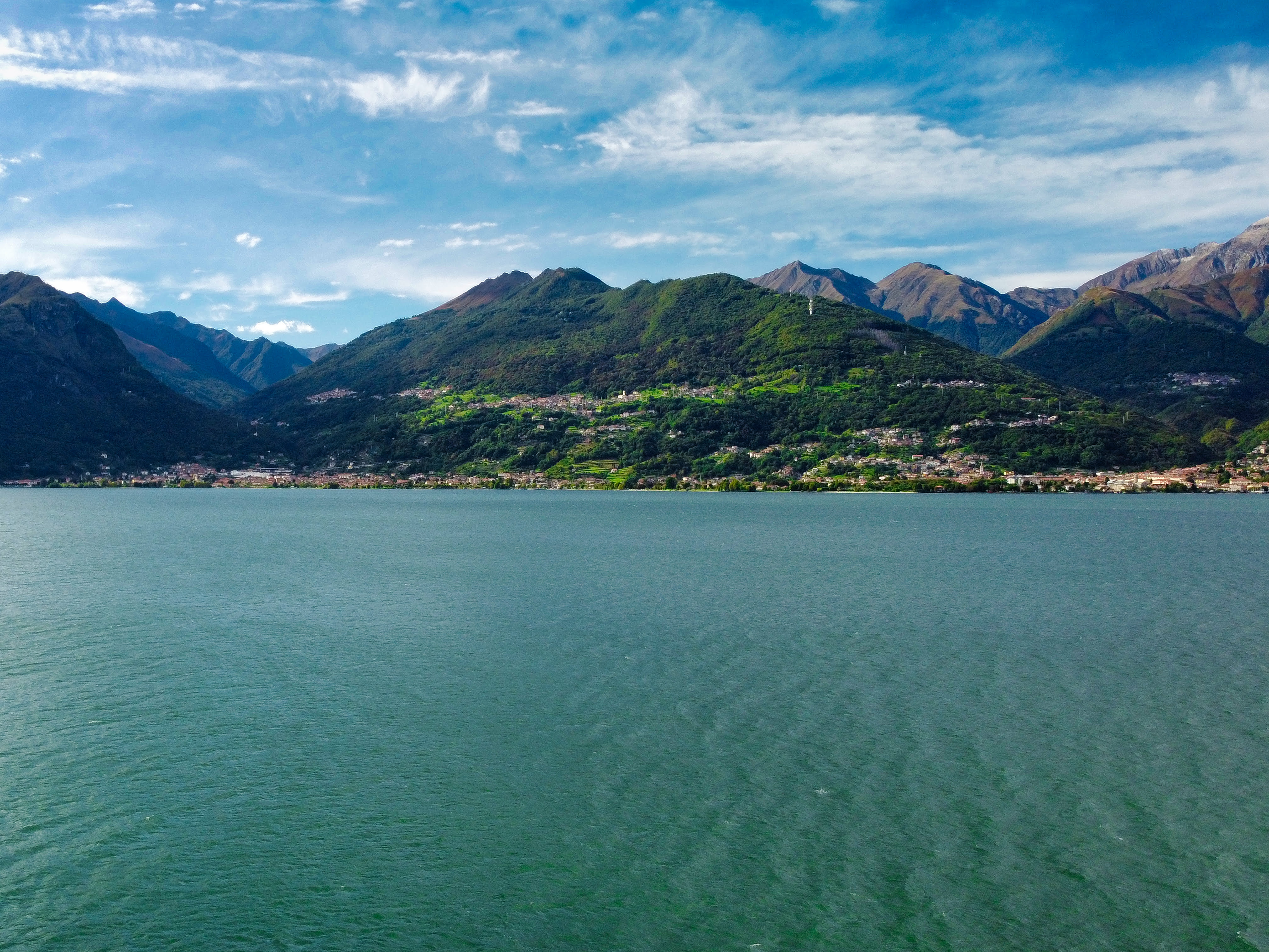 Lake Como Italy: Green Water, Blue Sky and Green Mountains