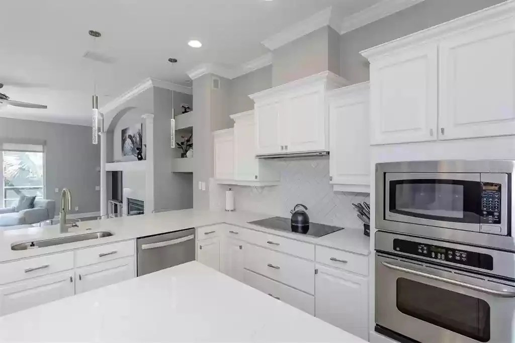 Photo of finished kitchen cabinet painting project