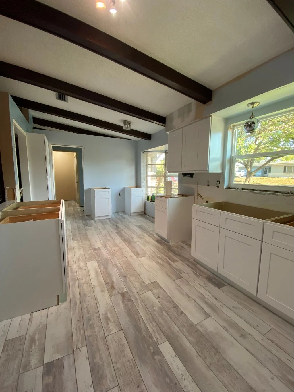 Photo of Kitchen remodeling project in progress.