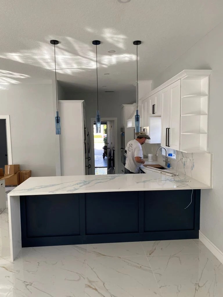 photo of finished kitchen remodel project showing finished kitchen.