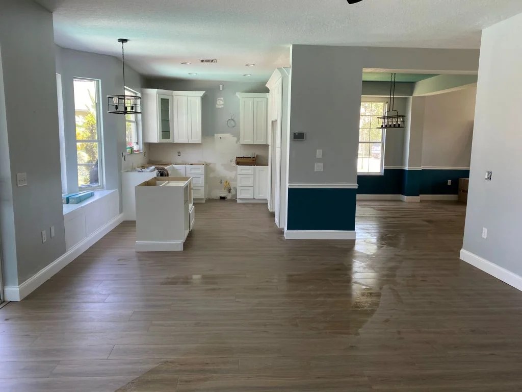 Photo of Kitchen remodeling project in progress.