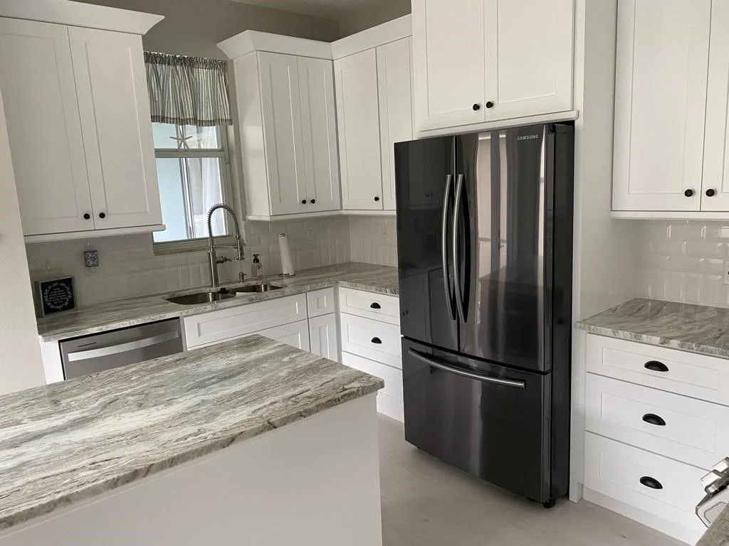photo of finished kitchen remodel project showing finished kitchen.